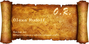 Olexa Rudolf névjegykártya